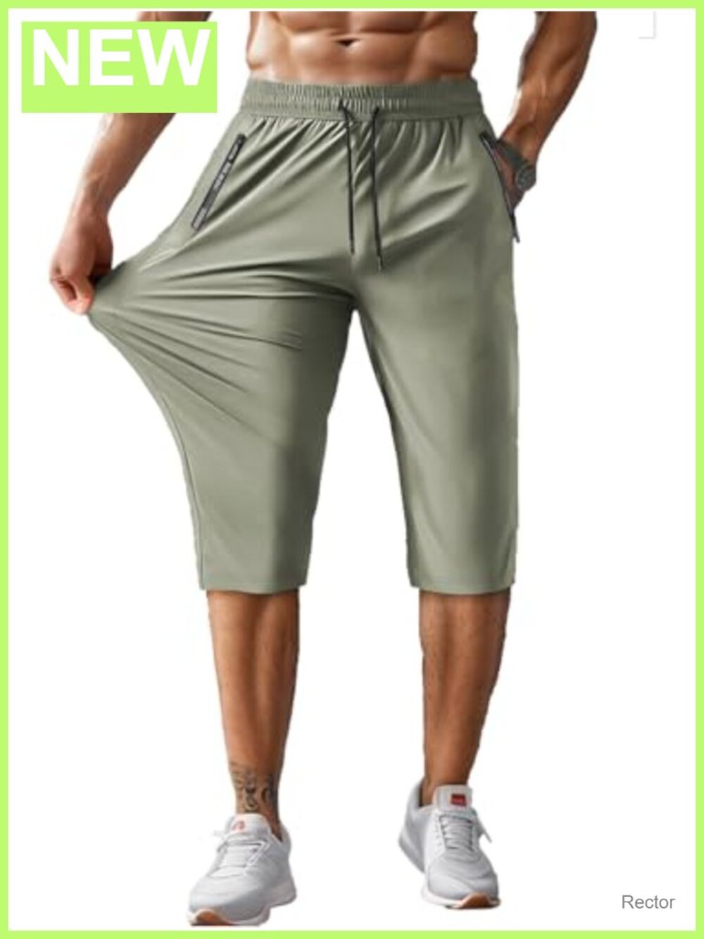 Men's Capri Pants 3/4 Jogger Athletic Shorts Nylon Spandex Quick Dry